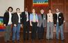 v.l.n.r.: Andro Scholl, Fabian Löffler, James Ngango, Judith Neumann, Erhard Eppler, Karin Luttmann, Markus Leidinger
